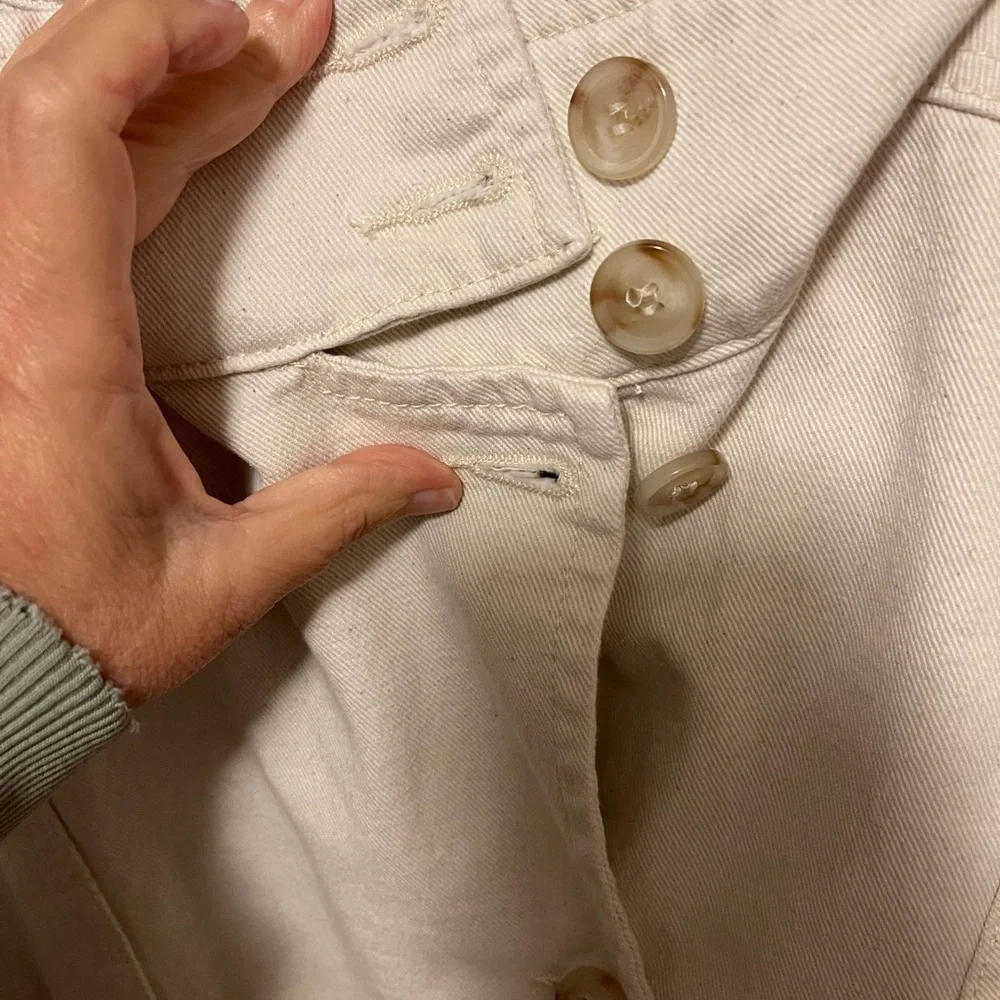 Current Air for Anthropology Cream Jean Jacket